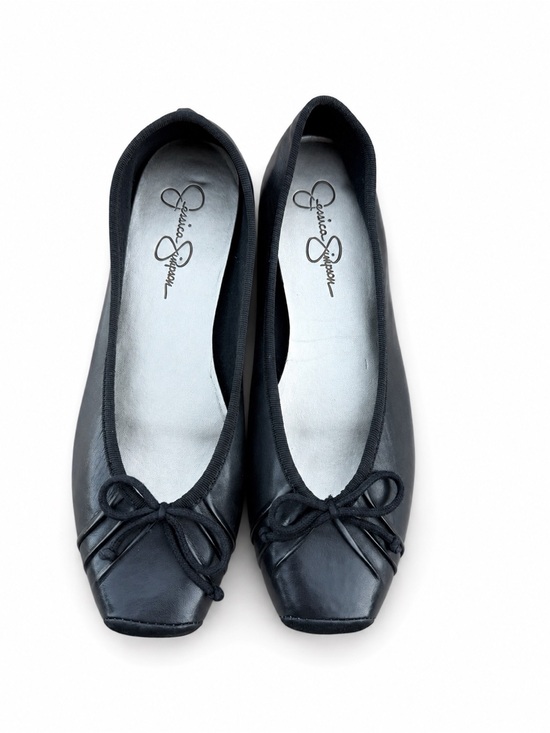 Jessica Simpson Shoes - Jessica Simpson Leve Black Ballet Flats Square Toe Bow Size 7.5B